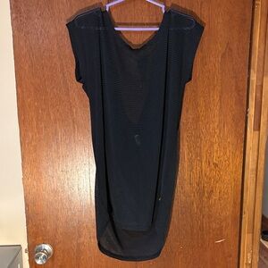 Aqua - Elegant Black Mesh Swim Coverup